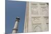 India, Agra, Taj Mahal. Ornate Marble Wall with Corner Tower-Cindy Miller Hopkins-Mounted Premium Photographic Print