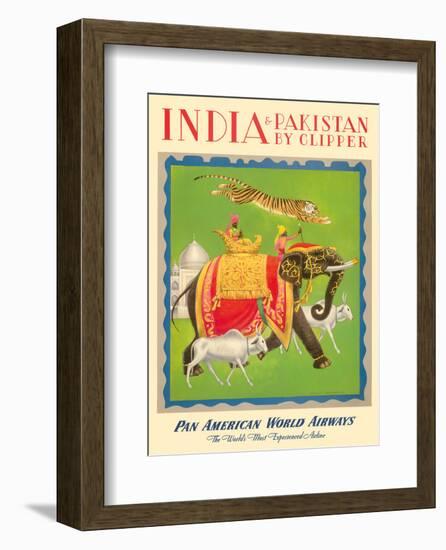 India and Pakistan by Clipper - Pan American World Airways-null-Framed Art Print