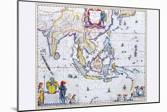 India and Southeast Asia-Willem Janszoon Blaeu-Mounted Art Print