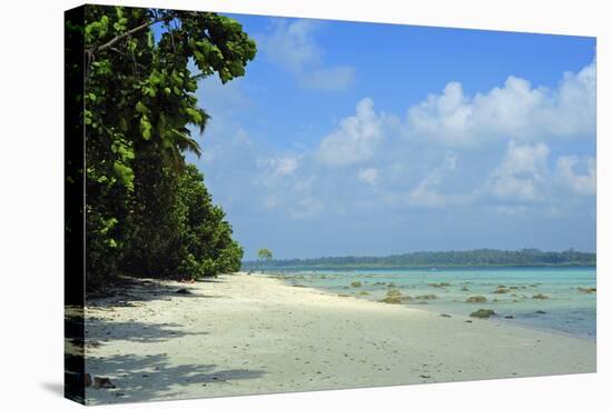 India, Andaman Islands, Havelock, White Sand Beach at Low Tide-Anthony Asael-Stretched Canvas