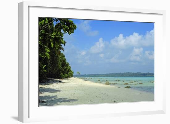 India, Andaman Islands, Havelock, White Sand Beach at Low Tide-Anthony Asael-Framed Photographic Print