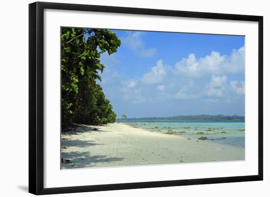 India, Andaman Islands, Havelock, White Sand Beach at Low Tide-Anthony Asael-Framed Photographic Print