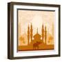 India Background,Elephant, Building And Palm Trees-JackyBrown-Framed Art Print