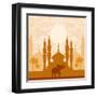 India Background,Elephant, Building And Palm Trees-JackyBrown-Framed Art Print