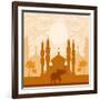 India Background,Elephant, Building And Palm Trees-JackyBrown-Framed Art Print