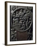 India, Bas-Relief Depicting Monkeys Using an Elephant to Pull a Tooth from a Giant-null-Framed Giclee Print