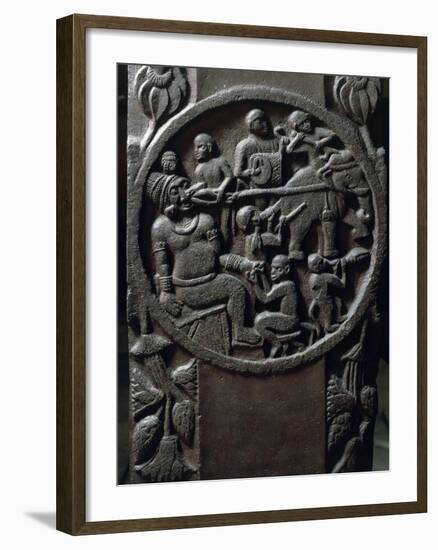 India, Bas-Relief Depicting Monkeys Using an Elephant to Pull a Tooth from a Giant-null-Framed Giclee Print