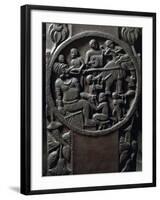 India, Bas-Relief Depicting Monkeys Using an Elephant to Pull a Tooth from a Giant-null-Framed Giclee Print