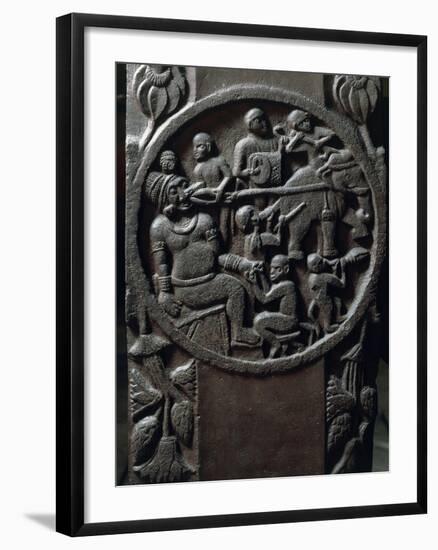 India, Bas-Relief Depicting Monkeys Using an Elephant to Pull a Tooth from a Giant-null-Framed Giclee Print