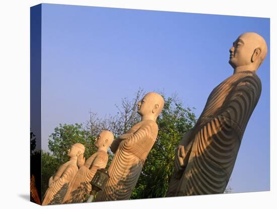 India, Bihar, Bodh Gaya (Aka Bodhgaya), Statues of Bodhisattvas, or 'Enlightened Beings', Garden in-Amar Grover-Stretched Canvas