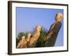 India, Bihar, Bodh Gaya (Aka Bodhgaya), Statues of Bodhisattvas, or 'Enlightened Beings', Garden in-Amar Grover-Framed Photographic Print