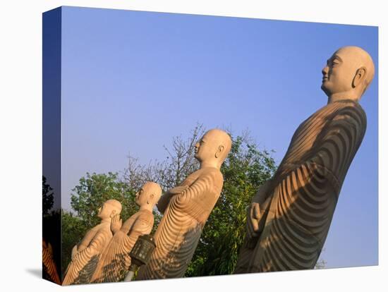 India, Bihar, Bodh Gaya (Aka Bodhgaya), Statues of Bodhisattvas, or 'Enlightened Beings', Garden in-Amar Grover-Stretched Canvas