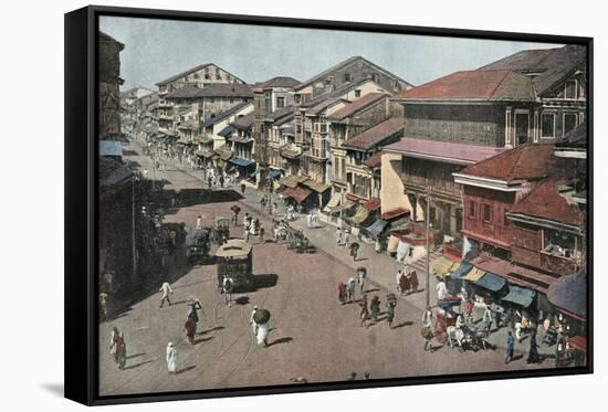 India, Bombay Street 1890-null-Framed Stretched Canvas