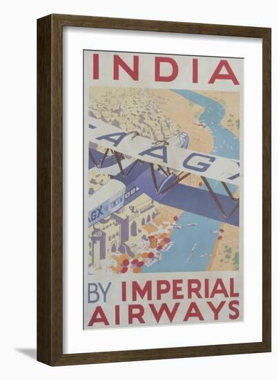 India by Imperial Airways Poster-null-Framed Giclee Print
