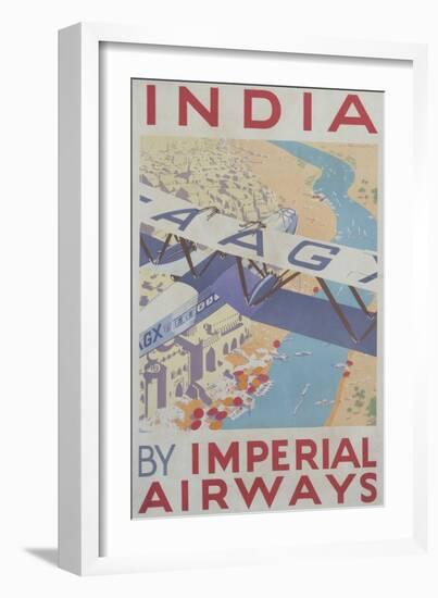 India by Imperial Airways Poster-null-Framed Giclee Print