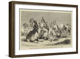 India, Camel Riders of a Native Cavalry Regiment Preparing for a March-null-Framed Giclee Print