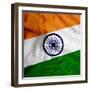 India Cloth Flag-Graphic Design Resources-Framed Art Print