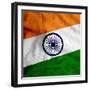 India Cloth Flag-Graphic Design Resources-Framed Art Print