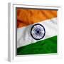 India Cloth Flag-Graphic Design Resources-Framed Art Print