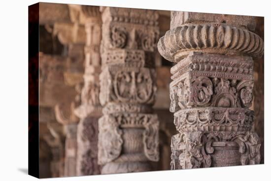 India. Column details at the Alai-Darwaza complex in New Delhi.-Ralph H. Bendjebar-Stretched Canvas