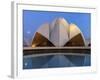 India, Delhi, New Delhi, Full Moon Over the Bahai House of Worship Know As the The Lotus Temple-Jane Sweeney-Framed Photographic Print