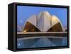 India, Delhi, New Delhi, Full Moon Over the Bahai House of Worship Know As the The Lotus Temple-Jane Sweeney-Framed Stretched Canvas
