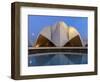 India, Delhi, New Delhi, Full Moon Over the Bahai House of Worship Know As the The Lotus Temple-Jane Sweeney-Framed Photographic Print