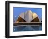 India, Delhi, New Delhi, Full Moon Over the Bahai House of Worship Know As the The Lotus Temple-Jane Sweeney-Framed Photographic Print