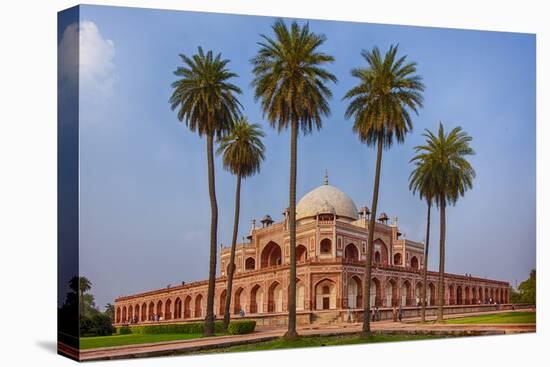 India. Exterior view of Humayun's Tomb in New Delhi.-Ralph H. Bendjebar-Stretched Canvas