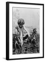 India, Fakir with monkeys, c.1890-1925-null-Framed Photographic Print