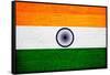 India Flag Design with Wood Patterning - Flags of the World Series-Philippe Hugonnard-Framed Stretched Canvas