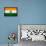 India Flag Design with Wood Patterning - Flags of the World Series-Philippe Hugonnard-Framed Stretched Canvas displayed on a wall
