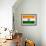 India Flag Design with Wood Patterning - Flags of the World Series-Philippe Hugonnard-Framed Art Print displayed on a wall