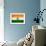 India Flag Design with Wood Patterning - Flags of the World Series-Philippe Hugonnard-Framed Art Print displayed on a wall