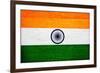 India Flag Design with Wood Patterning - Flags of the World Series-Philippe Hugonnard-Framed Art Print