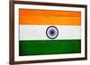 India Flag Design with Wood Patterning - Flags of the World Series-Philippe Hugonnard-Framed Art Print