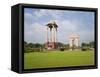 India Gate, 42 Metre High, Eastern End of the Rajpath, New Delhi, Delhi, India, Asia-Gavin Hellier-Framed Stretched Canvas
