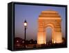 India Gate Illuminated in Evening, New Delhi, India, Asia-null-Framed Stretched Canvas