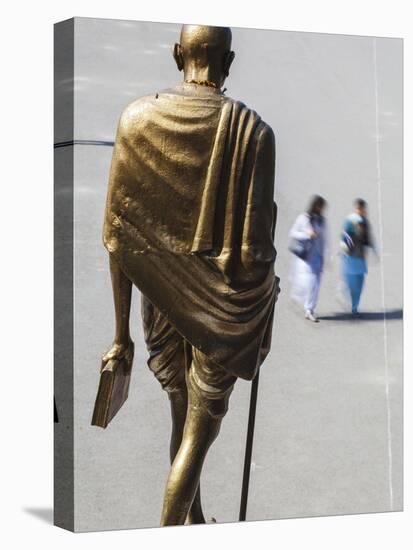 India, Himachal Pradesh, Shimla,  the Ridge, Gold Statue of  Mahatma Gandhi-Jane Sweeney-Stretched Canvas