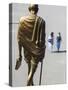 India, Himachal Pradesh, Shimla,  the Ridge, Gold Statue of  Mahatma Gandhi-Jane Sweeney-Stretched Canvas