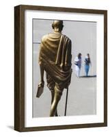 India, Himachal Pradesh, Shimla,  the Ridge, Gold Statue of  Mahatma Gandhi-Jane Sweeney-Framed Photographic Print