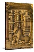 India. Hindu temples at Khajuraho.-Ralph H. Bendjebar-Stretched Canvas
