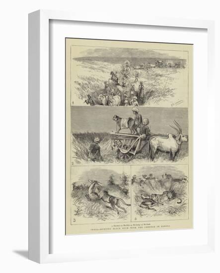 India, Hunting Black Buck with the Cheetah in Baroda-null-Framed Giclee Print