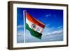 India Indian Flag In Blue Sky-f9photos-Framed Premium Giclee Print