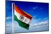 India Indian Flag In Blue Sky-f9photos-Mounted Premium Giclee Print