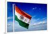 India Indian Flag In Blue Sky-f9photos-Framed Art Print