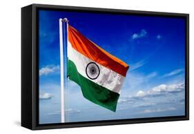 India Indian Flag In Blue Sky-f9photos-Framed Stretched Canvas