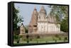 India, Khajuraho, Madhya Pradesh State Temple from the Chandella Dynasty and Grounds-Ellen Clark-Framed Stretched Canvas