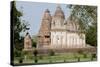 India, Khajuraho, Madhya Pradesh State Temple from the Chandella Dynasty and Grounds-Ellen Clark-Stretched Canvas