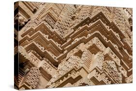 India, Khajuraho, Madhya Pradesh State Temple of Kandariya with a Profusion of Stone Carvings-Ellen Clark-Stretched Canvas